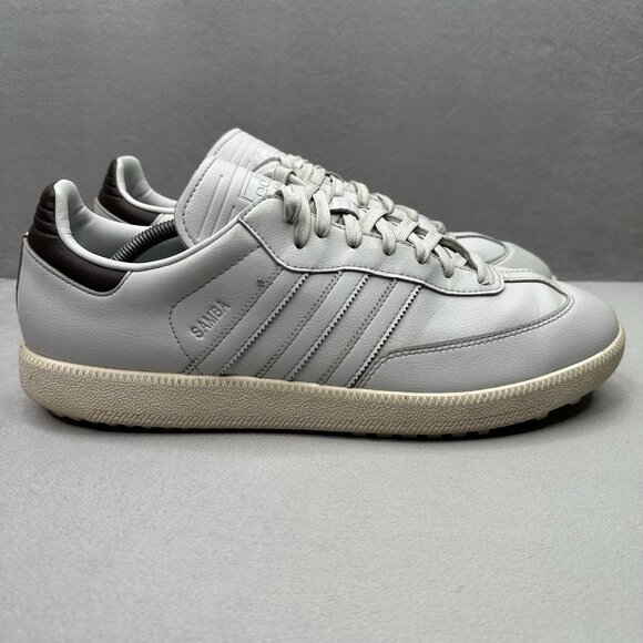 adidas Samba Golf Mens Size 13 Grey One / Off White / Brown Leather Spikeless - Picture 1 of 8